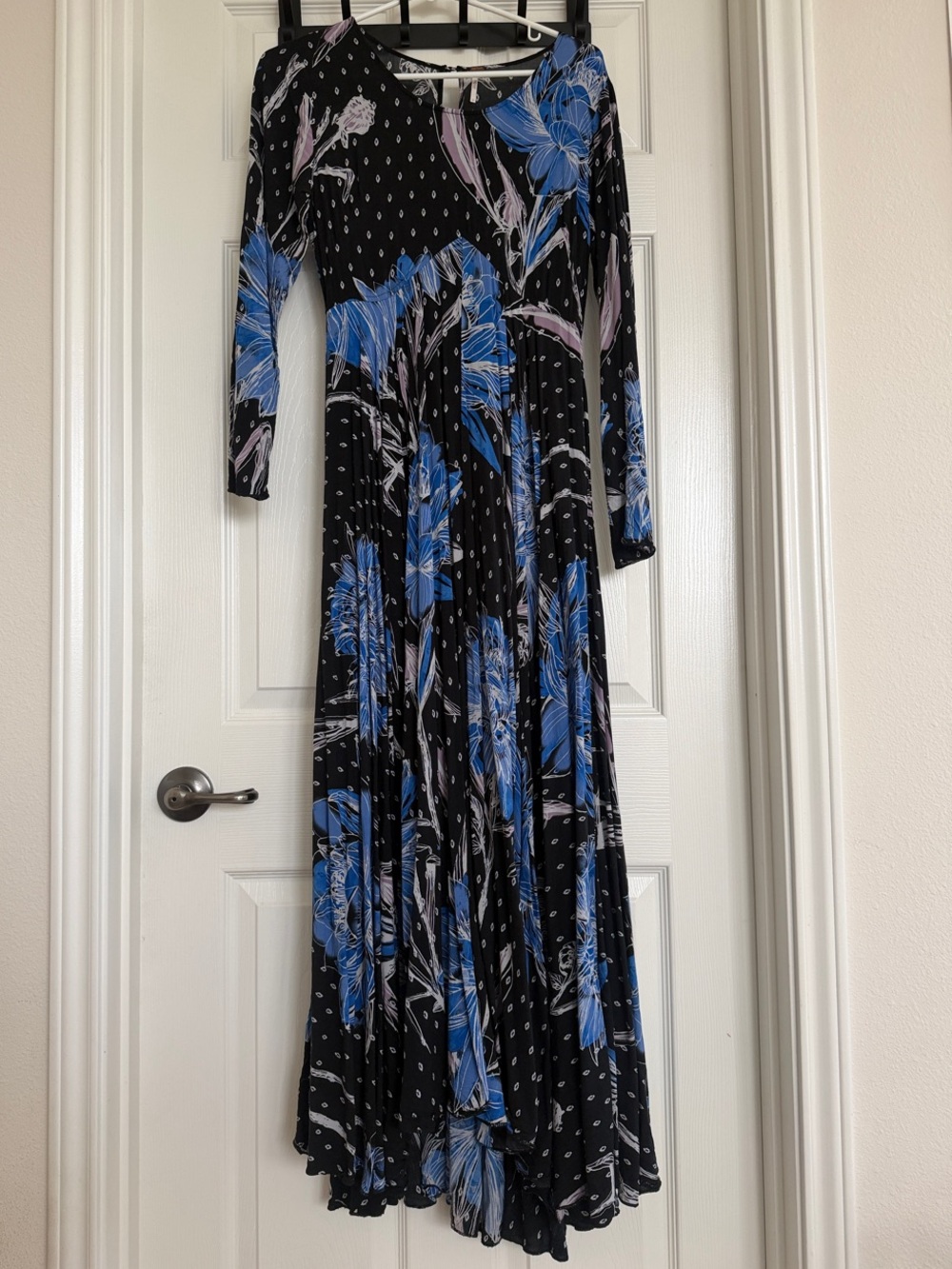 Free People First Kiss Boho Mixed Print Long Sleeve Maxi Dress Small